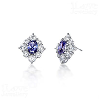 Royal Blue Cluster Stud Earrings ILE001