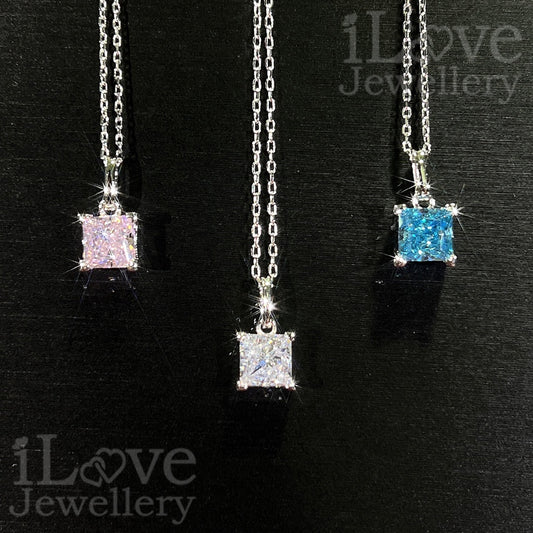 Starburst Princess Sparkle Solitaire Necklace ILN007