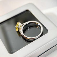Yellow Cushion Cut CZ Solitaire Ring ILR064