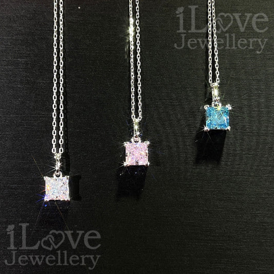 Starburst Princess Sparkle Solitaire Necklace ILN007