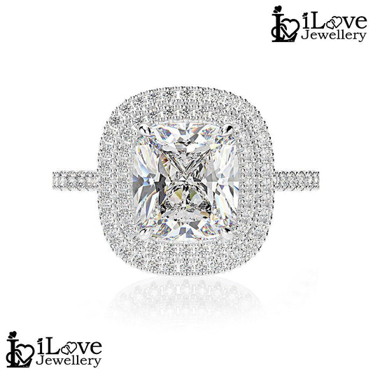 Radiant Cushion Halo Ring ILR014