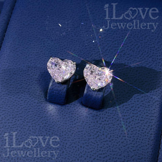 Blushing Heart Stud Earrings ILE012