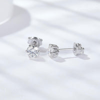 Timeless Solitaire Stud Moissanite Earrings E201