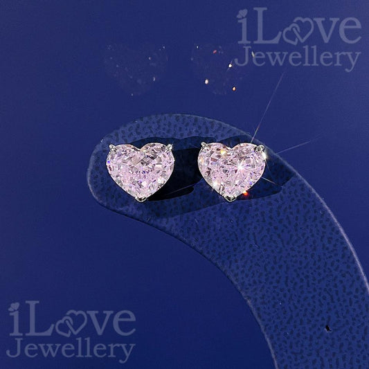 Blushing Heart Stud Earrings ILE012