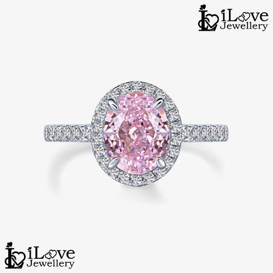 Pink Blossom Halo Ring ILR041