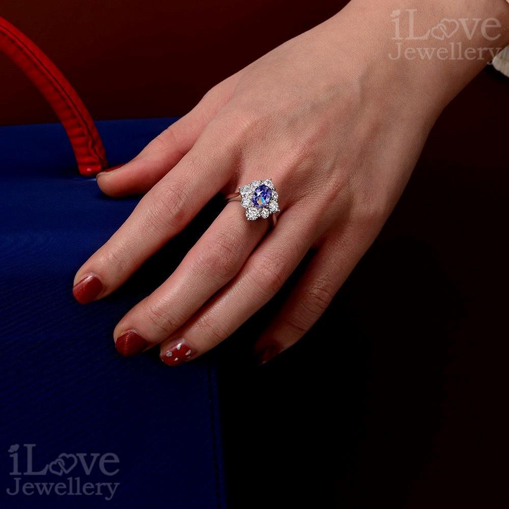 Sapphire Empress Halo Ring ILR001