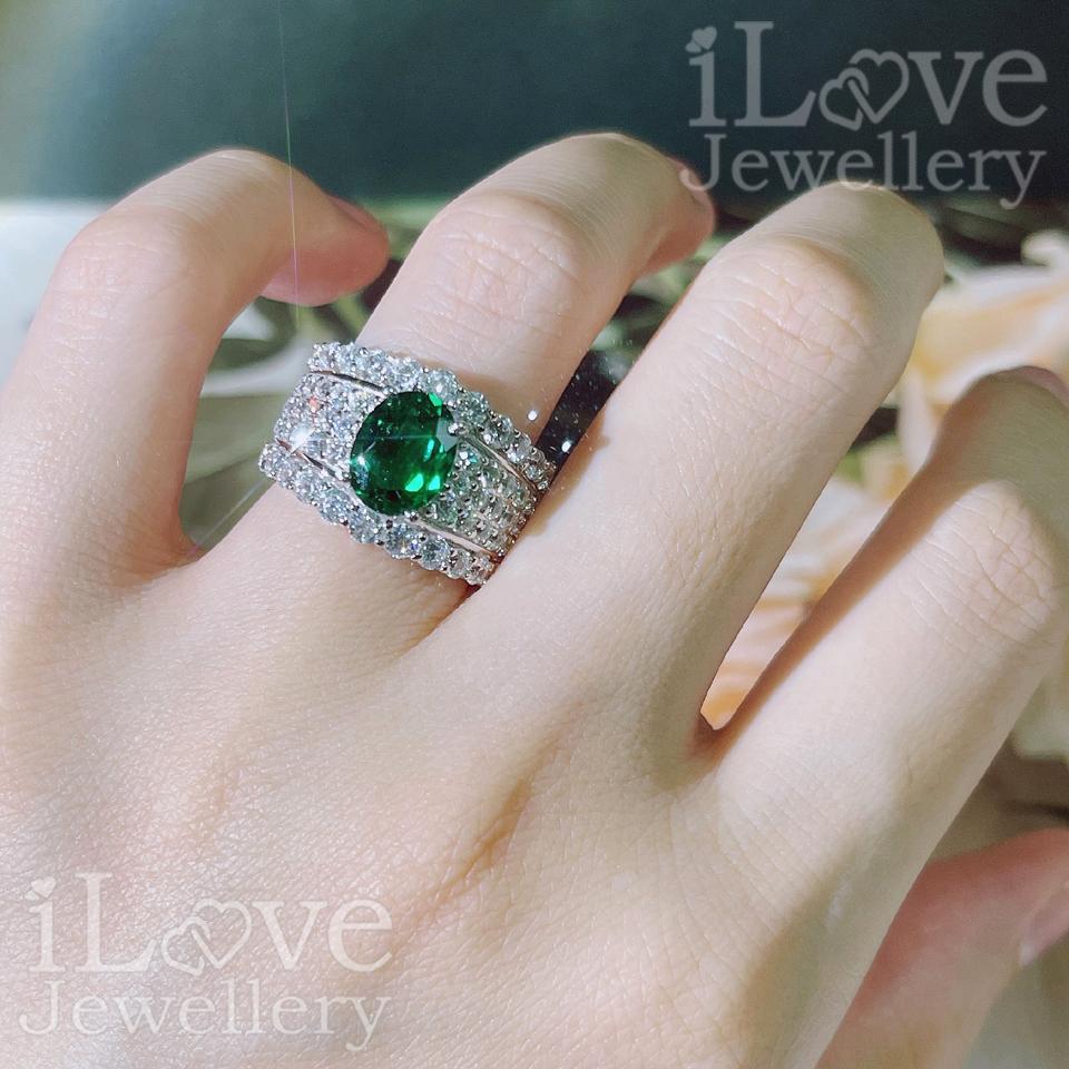 Oval Emerald Statement Ring ILR031