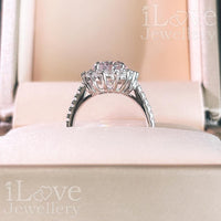 Blushing Oval Halo Ring ILR021 Pink