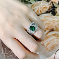 Oval Emerald Statement Ring ILR031