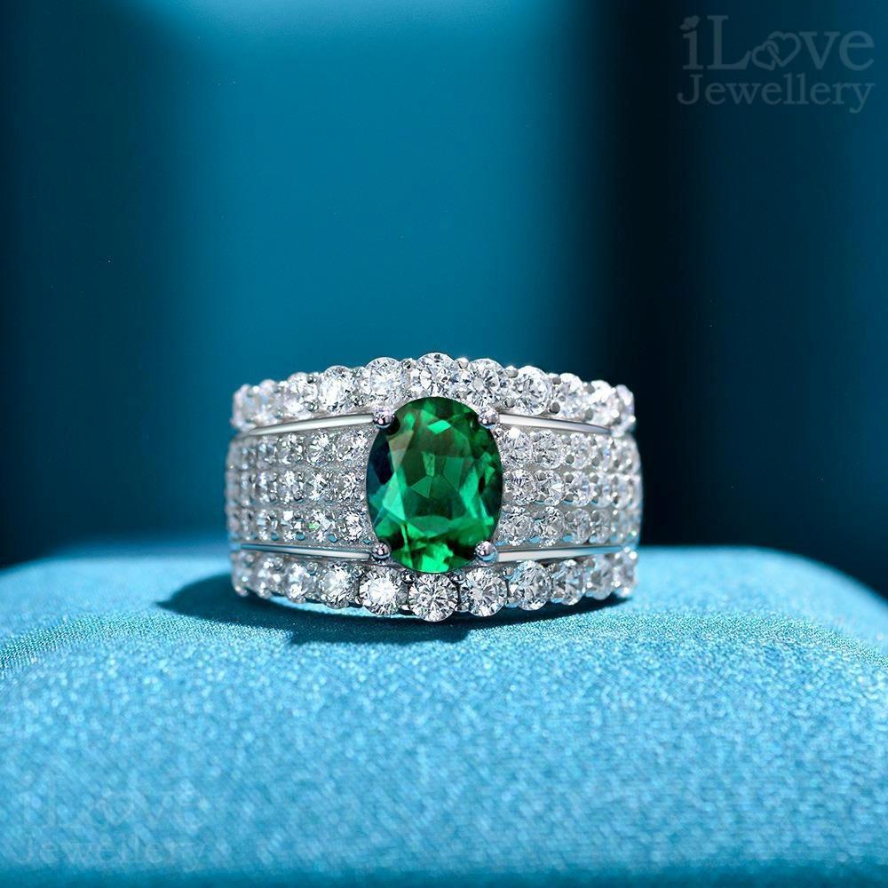 Oval Emerald Statement Ring ILR031