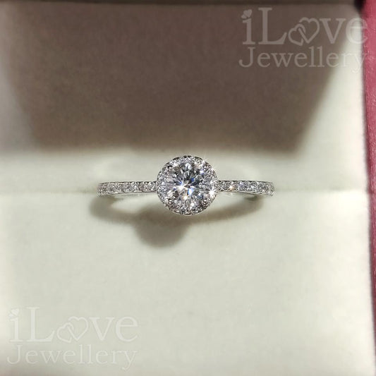 Classic Halo Moissanite Ring ILR203