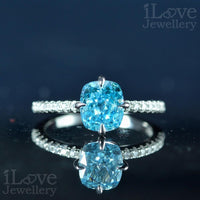 Ocean Whisper Blue Cubic Zirconia Ring ILR038