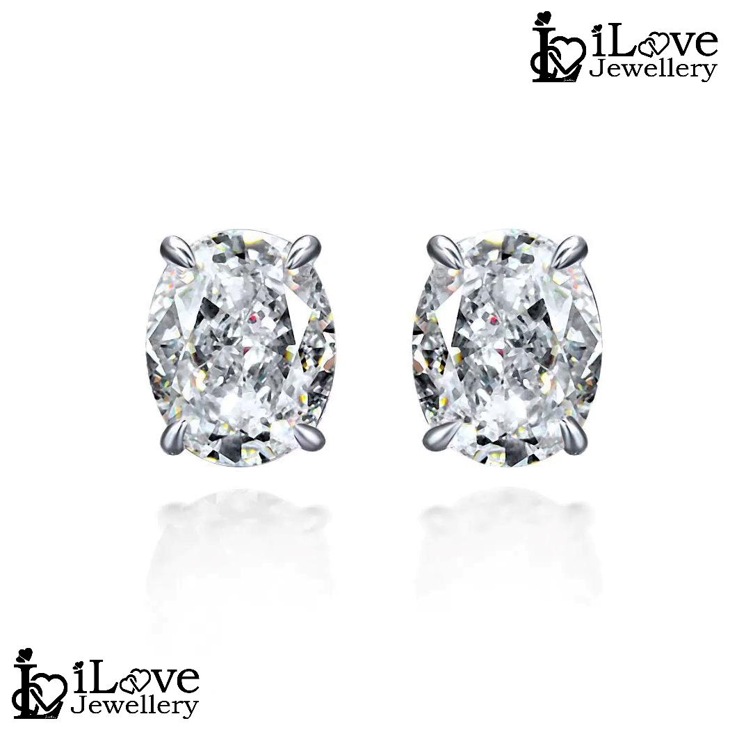 Luna Oval Stud Earrings ILE013