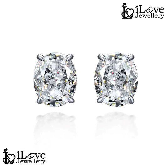 Luna Oval Stud Earrings ILE013