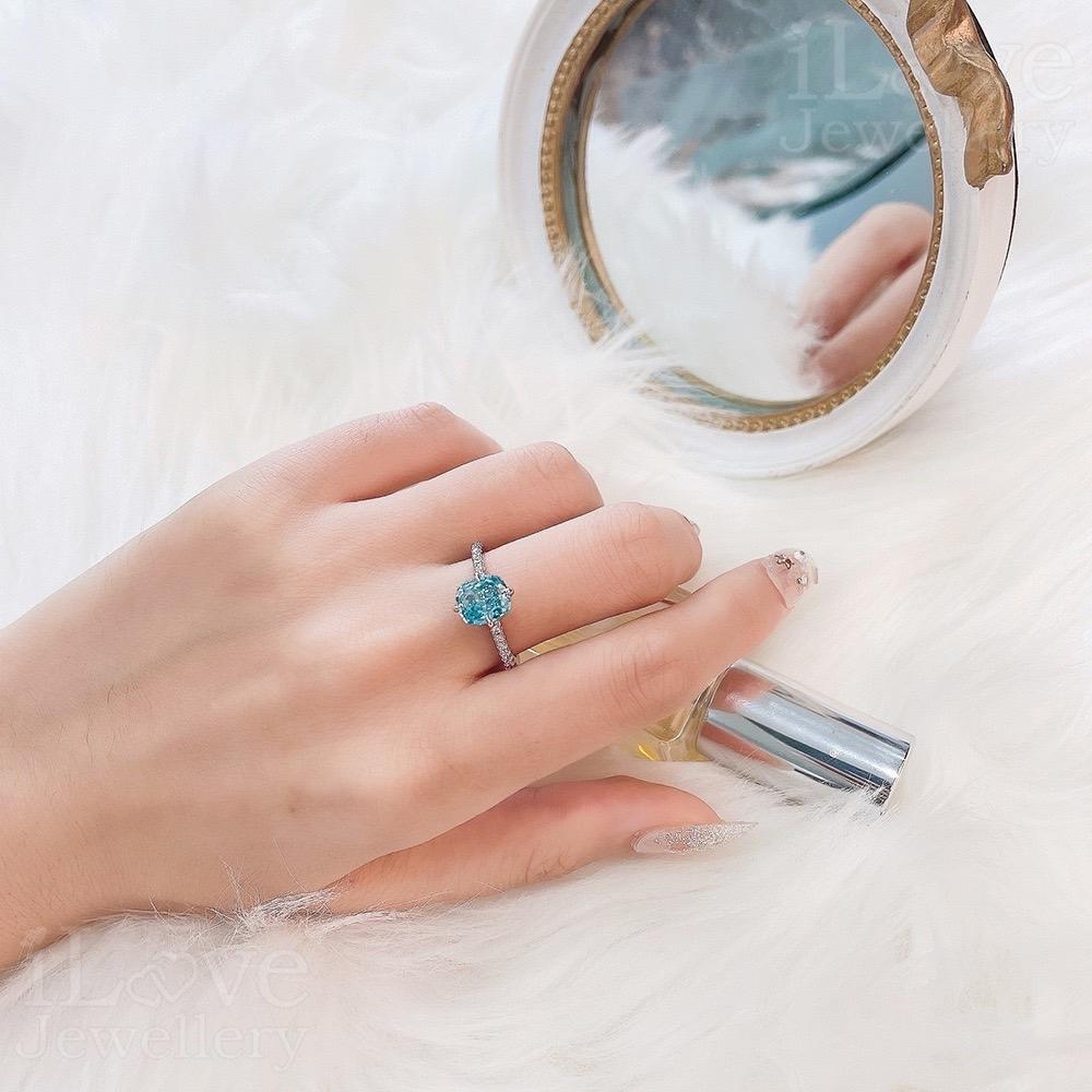 Ocean Whisper Blue Cubic Zirconia Ring ILR038