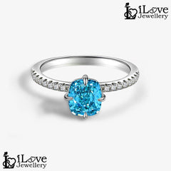 Ocean Whisper Blue Cubic Zirconia Ring ILR038