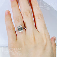 S925 4.5ct (G Color) Asscher Cut Zircon Ring ILR025