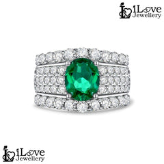 Oval Emerald Statement Ring ILR031