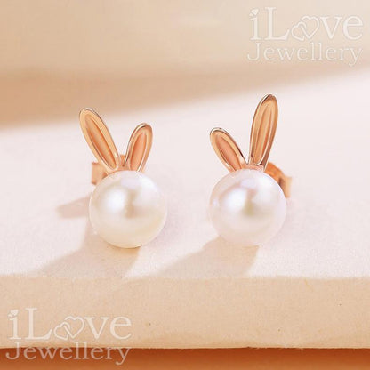 Bunny Kiss Pearl Stud Earrings ILE102
