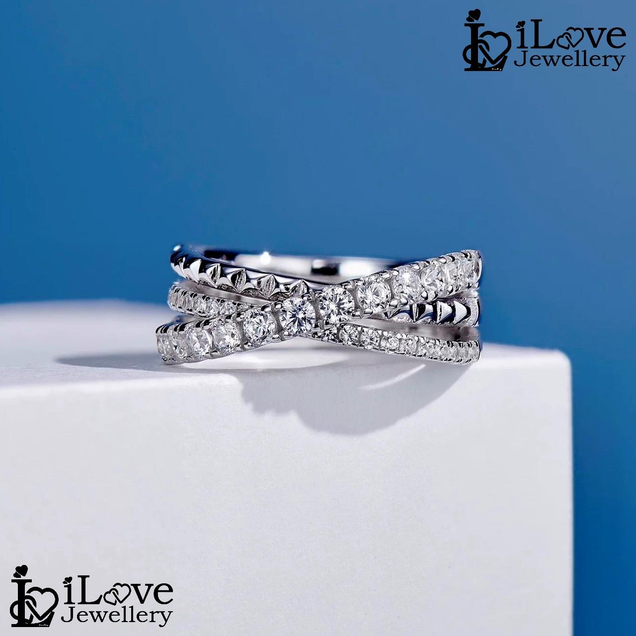 Criss Cross Cubic Zirconia Ring ILR062