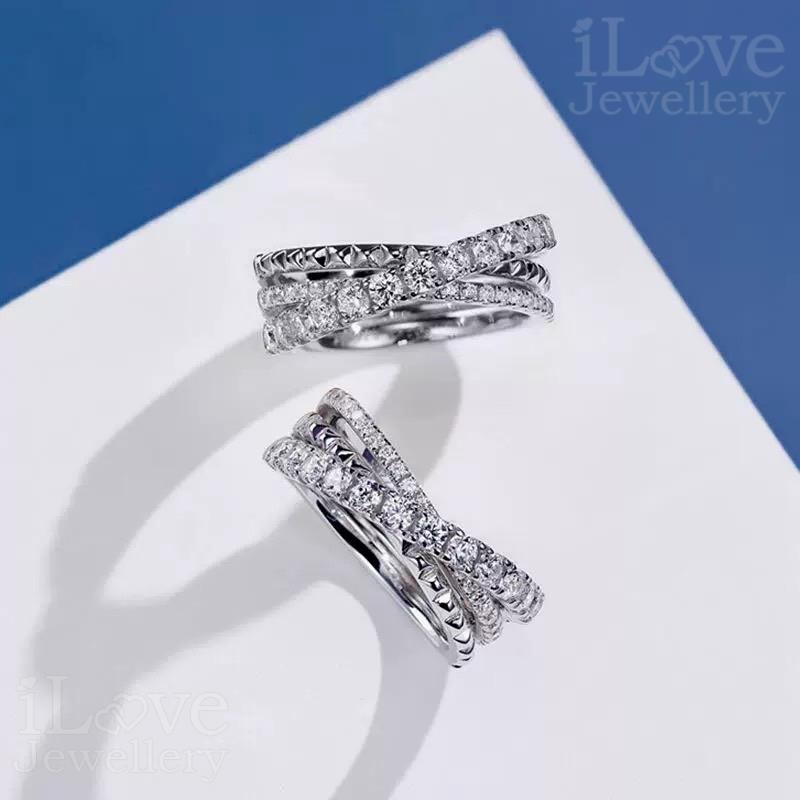Criss Cross Cubic Zirconia Ring ILR062