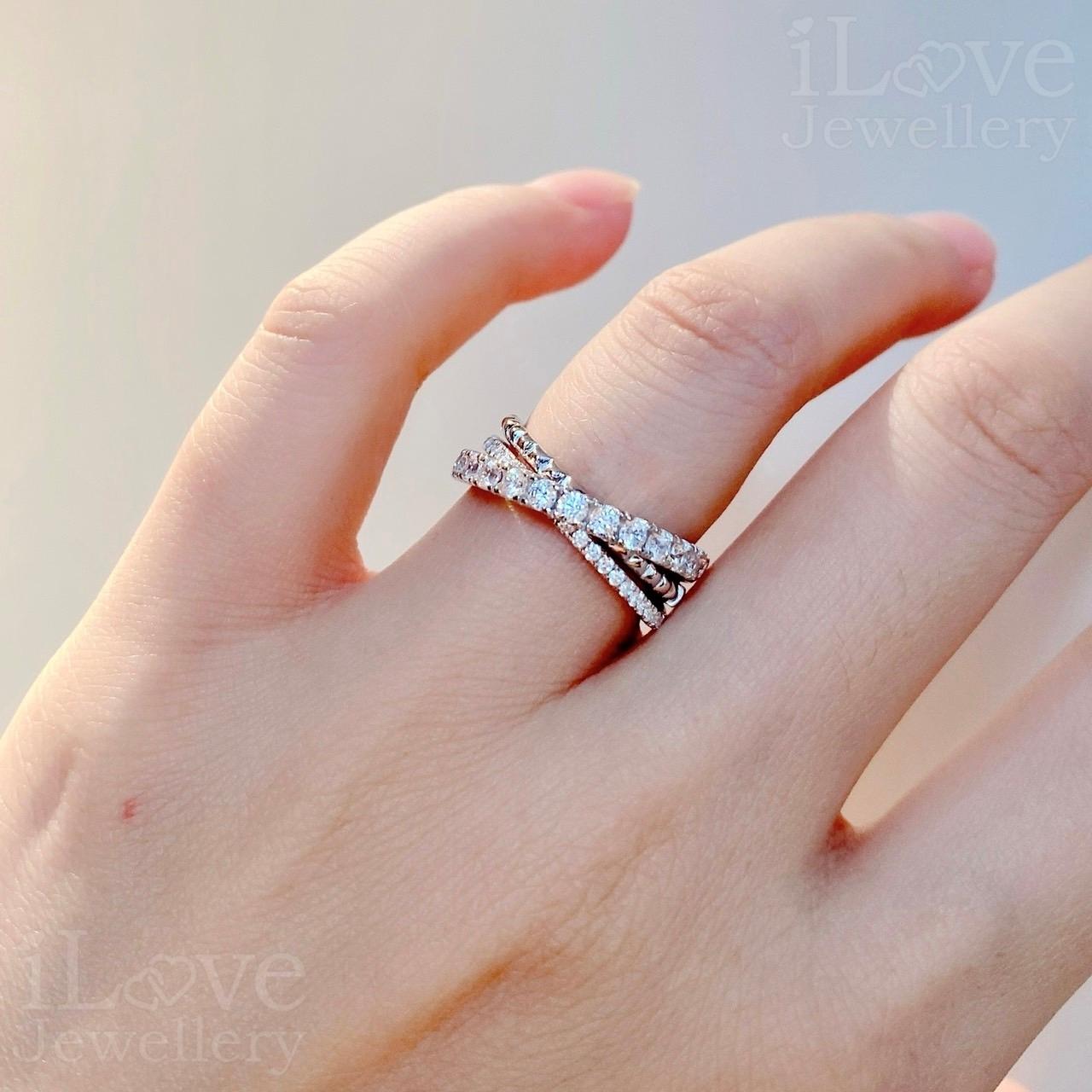 Criss Cross Cubic Zirconia Ring ILR062