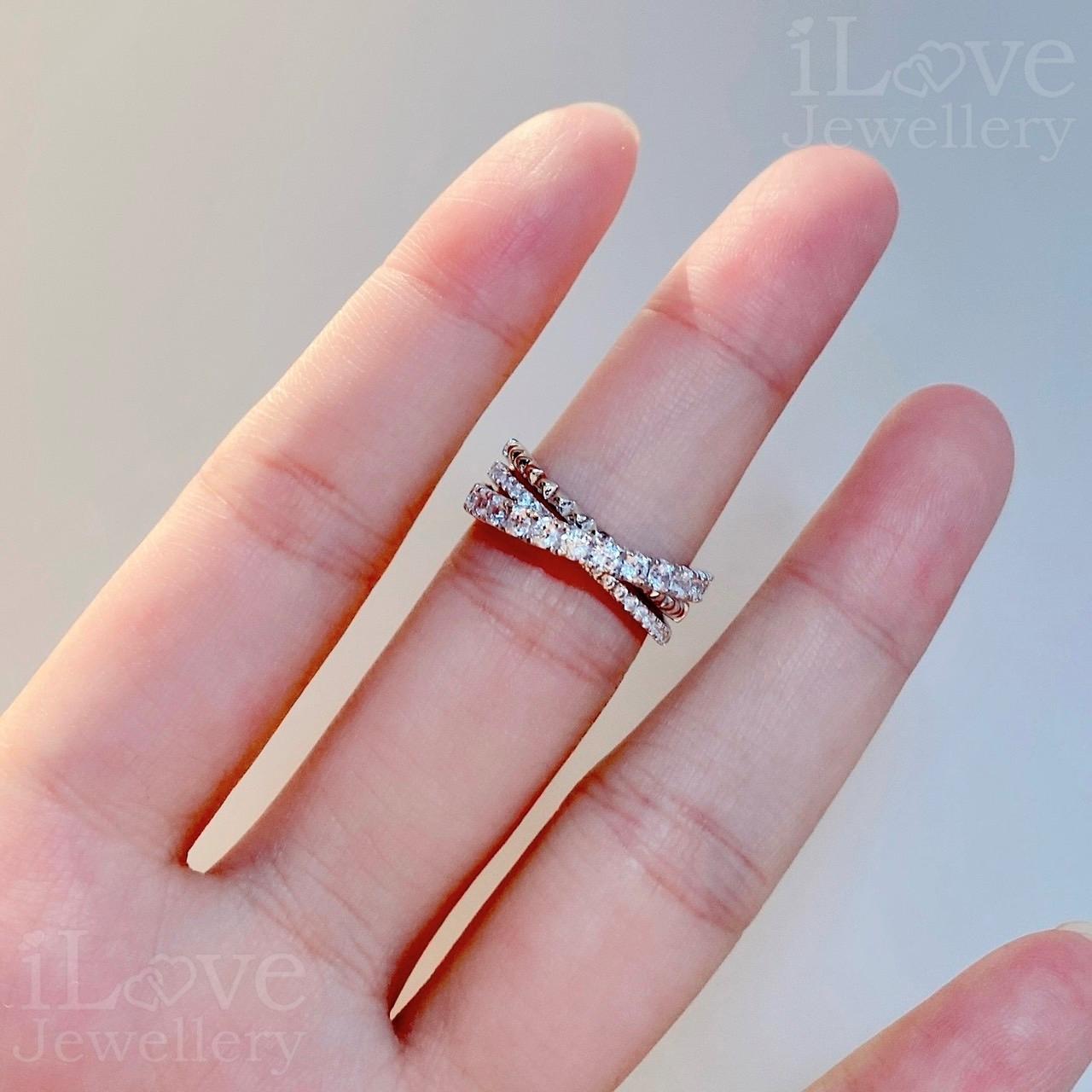 Criss Cross Cubic Zirconia Ring ILR062