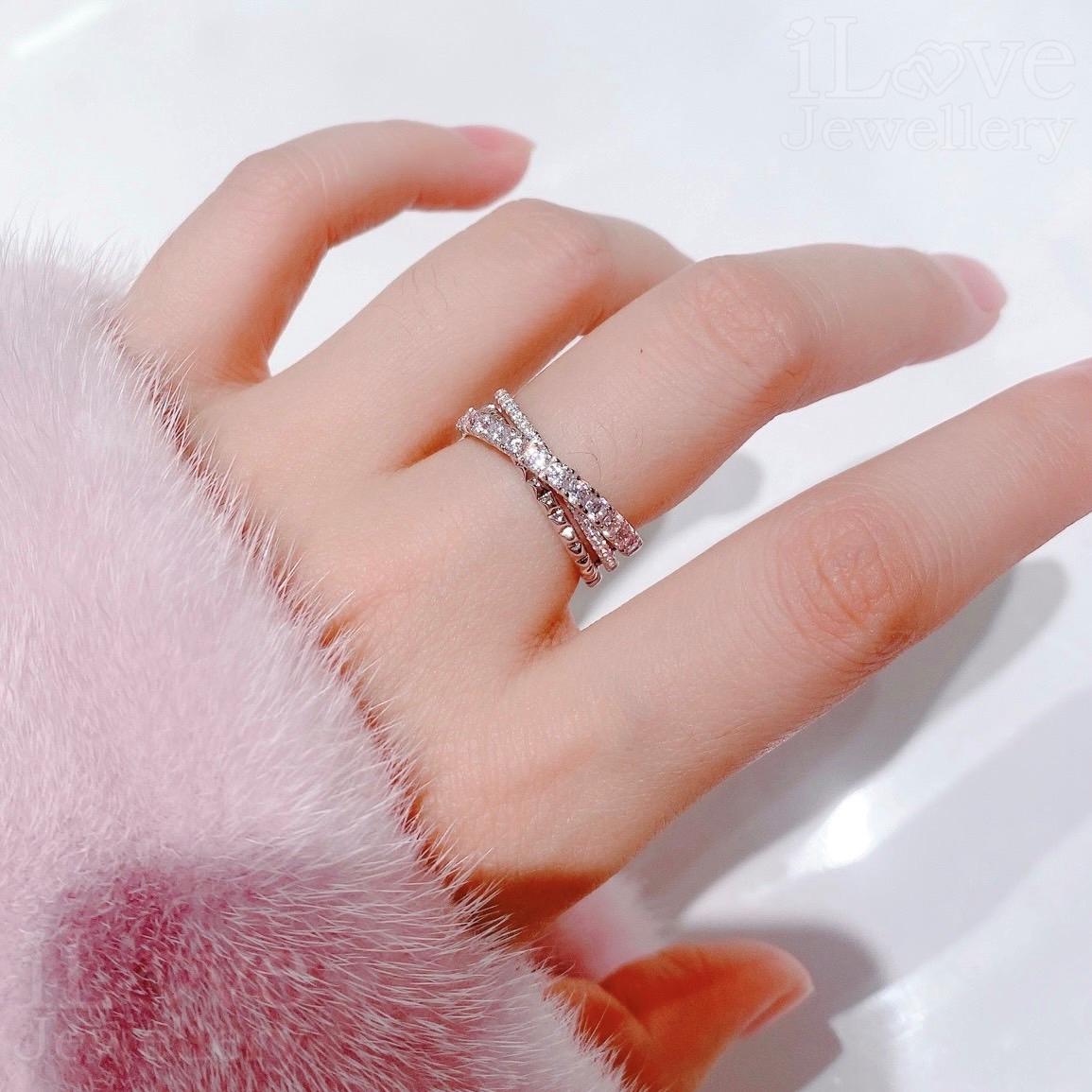 Criss Cross Cubic Zirconia Ring ILR062