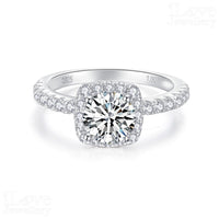 Cushion-Cut Halo Moissanite Ring ILR207