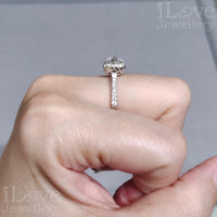 Cushion-Cut Halo Moissanite Ring ILR207