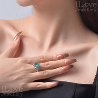 Radiant Cushion Cut Green Cocktail Ring ILR032