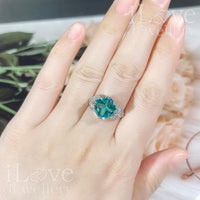Radiant Cushion Cut Green Cocktail Ring ILR032