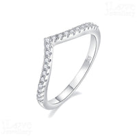 V Shape Cubic Zirconia Ring ILR034