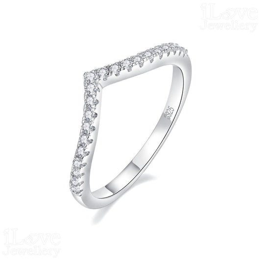 V Shape Cubic Zirconia Ring ILR034