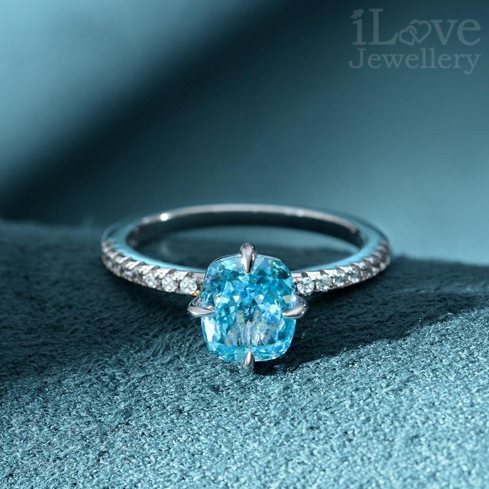 Ocean Whisper Blue Cubic Zirconia Ring ILR038