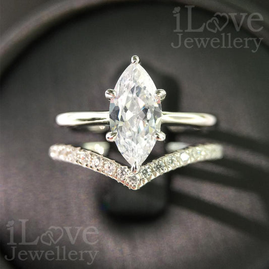 Starlit Marquise Stacking Ring Set ILR017