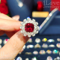 Ruby Red Halo Ring ILR044