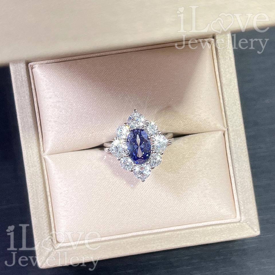 Sapphire Empress Halo Ring ILR001