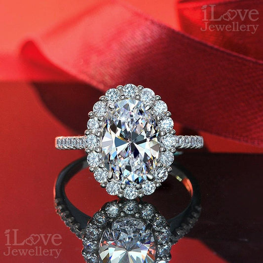 Eternal Sparkle Halo Ring ILR021 White