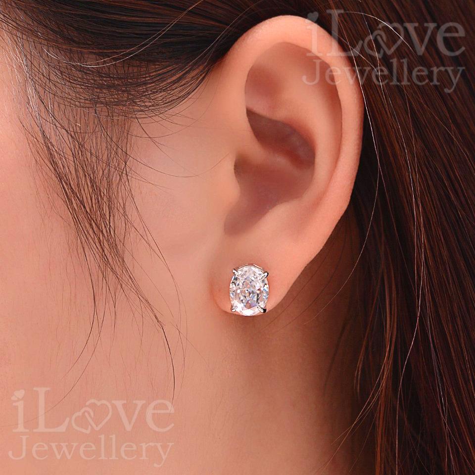 Luna Oval Stud Earrings ILE013