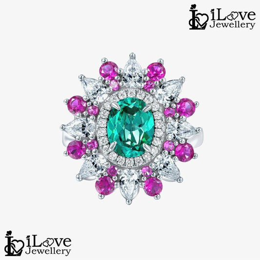 Floral Cocktail Adjustable Ring ILR057