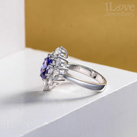Sapphire Empress Halo Ring ILR001