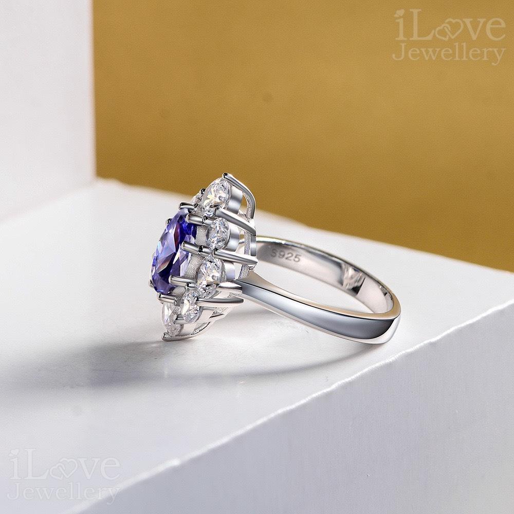 Sapphire Empress Halo Ring ILR001