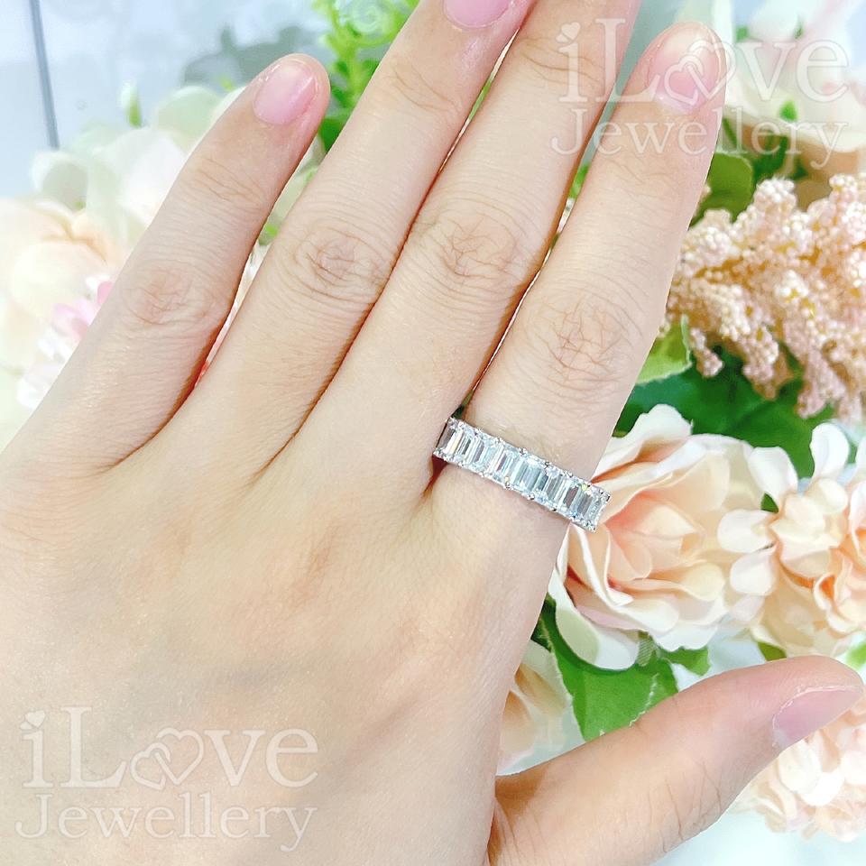 Emerald Cut Full Eternity Band Ring ILR056