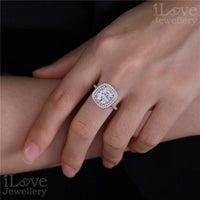 Radiant Cushion Halo Ring ILR014