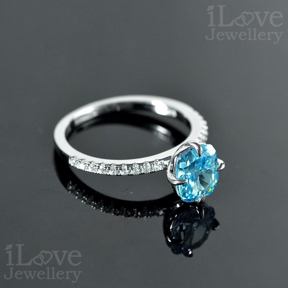 Ocean Whisper Blue Cubic Zirconia Ring ILR038