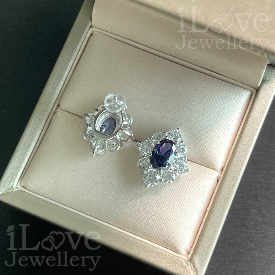 Royal Blue Cluster Stud Earrings ILE001