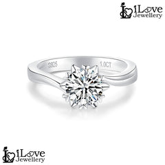 Floral Solitaire Moissanite Ring ILR210