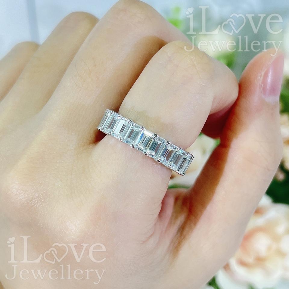 Emerald Cut Full Eternity Band Ring ILR056