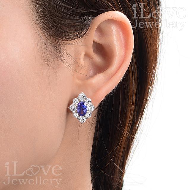 Royal Blue Cluster Stud Earrings ILE001